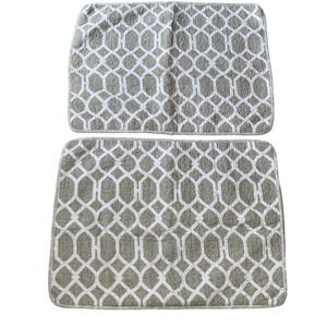 Tommy Bahama Quilted Pillow Shams Standard Size Khaki Olive/White Geometric